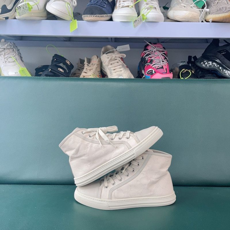 Gucci Gucci Monogram White High-Top Sneakers for Women 0079 Size US 5.5 / IT 35.5 - 8 Thumbnail