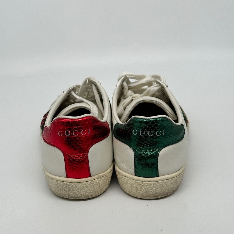 Gucci Gucci Ace Leather Sneakers with Pineapple Embroidery 0079 Size US 5 / IT 35 - 4 Thumbnail