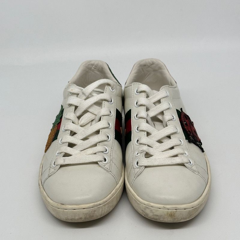 Gucci Gucci Ace Leather Sneakers with Pineapple Embroidery 0079 Size US 5 / IT 35 - 2 Thumbnail