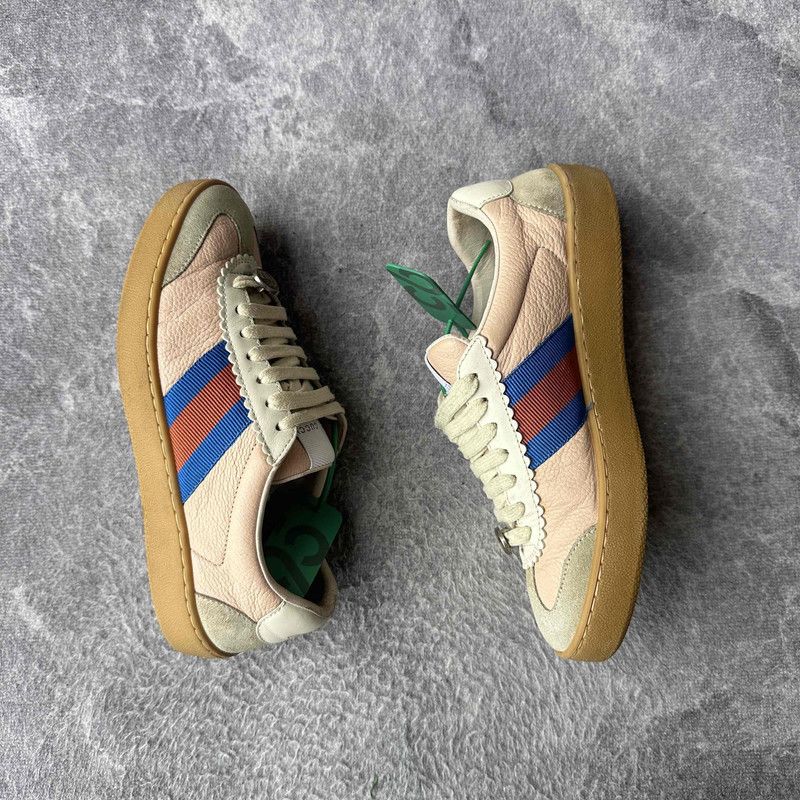 Gucci Gucci G74 Web Leather Fashion Sneakers for Women 0079 Size US 5 / IT 35 - 9 Thumbnail