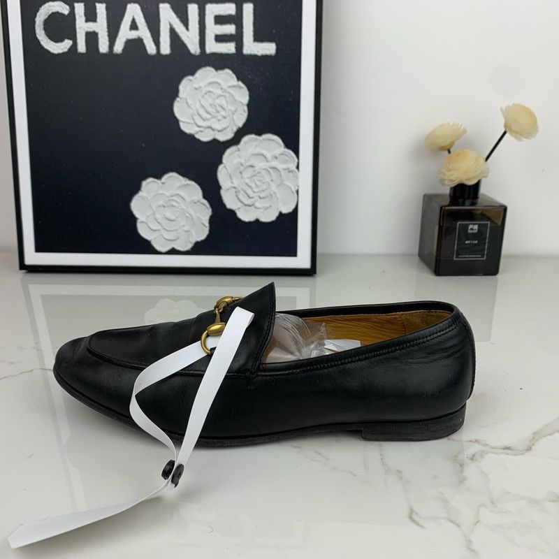 Gucci Gucci Jordaan Leather Horsebit Loafers for Women 0079 Size US 6 / IT 36 - 4 Thumbnail
