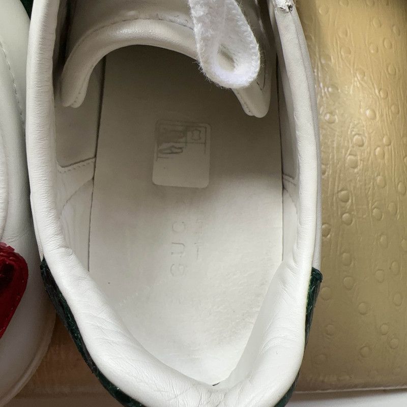 Gucci Ace White Leather Bee Low-Top Sneakers 0079