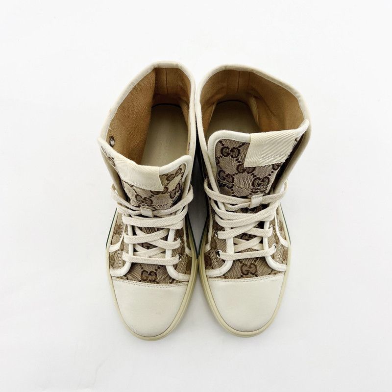 Gucci Gucci High-Top Canvas Sneakers for Women 0079 Size US 5 / IT 35 - 2 Thumbnail