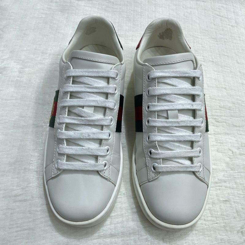 Gucci Gucci Ace Low-Top Sneakers with Bee Design 0079 Size US 4 / IT 34 - 2 Thumbnail