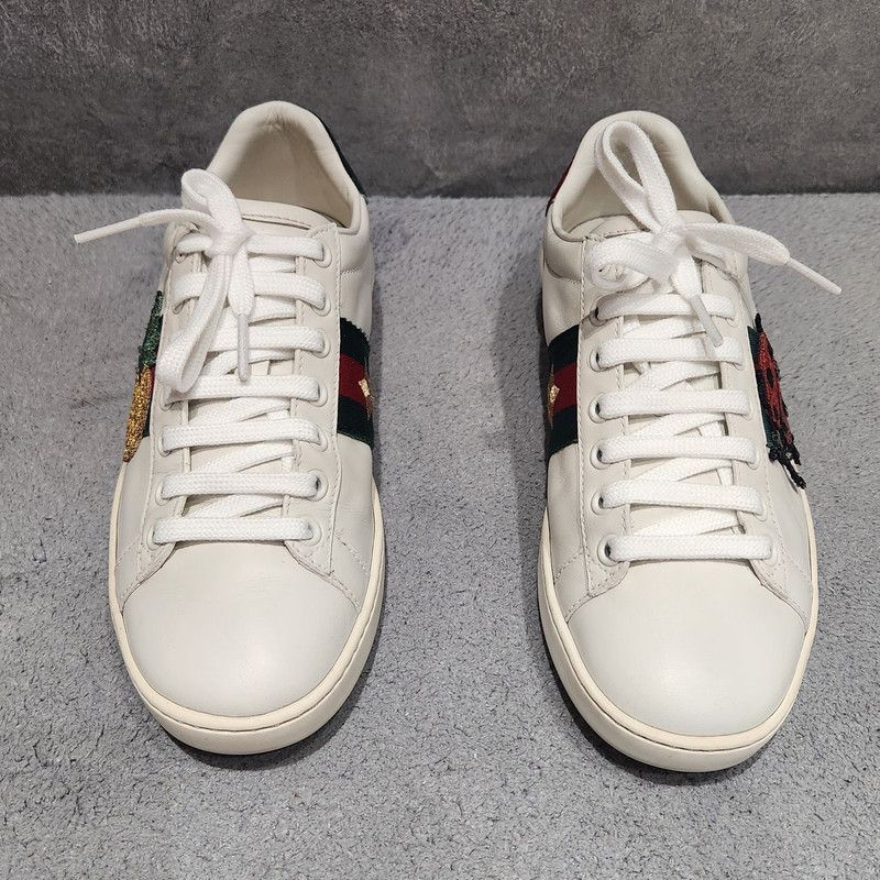 Gucci Gucci Ace Leather Ladybug Embroidered Sneakers 0079 Size US 5 / IT 35 - 2 Thumbnail