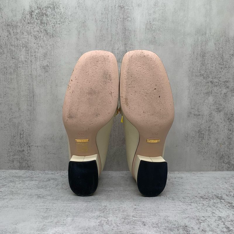 Gucci Gucci Sylvie Beige Leather Chunky Heels 0079 Size US 5 / IT 35 - 4 Thumbnail