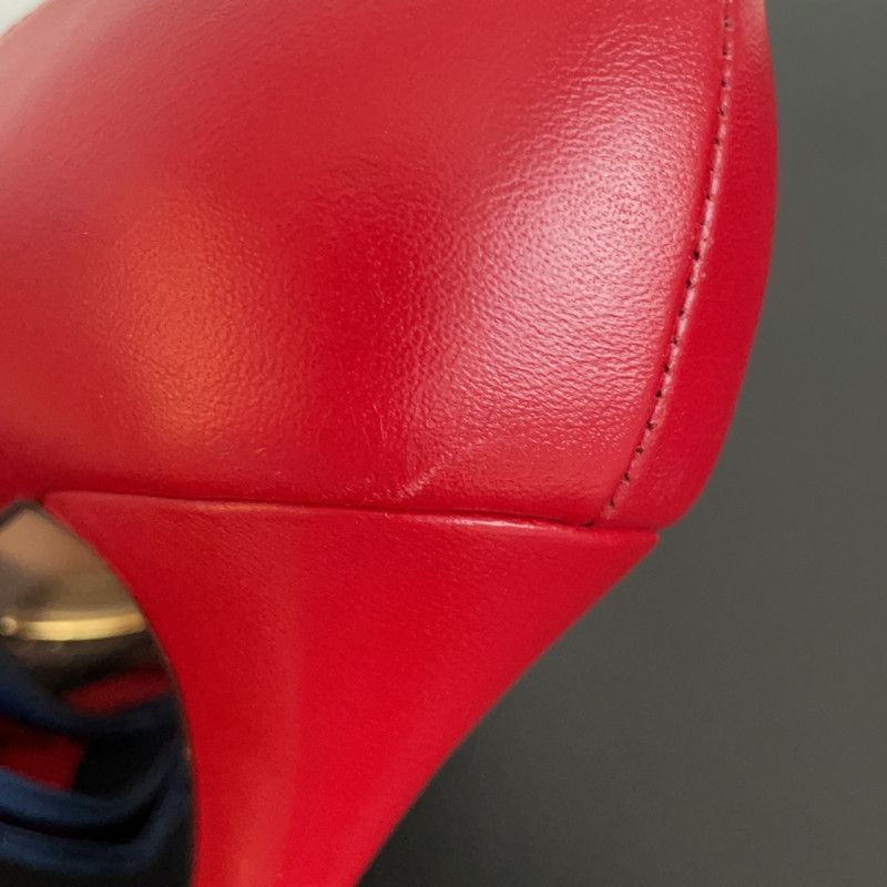 Gucci Gucci Red Leather High Heel Shoes for Women 0079 Size US 5 / IT 35 - 22 Thumbnail