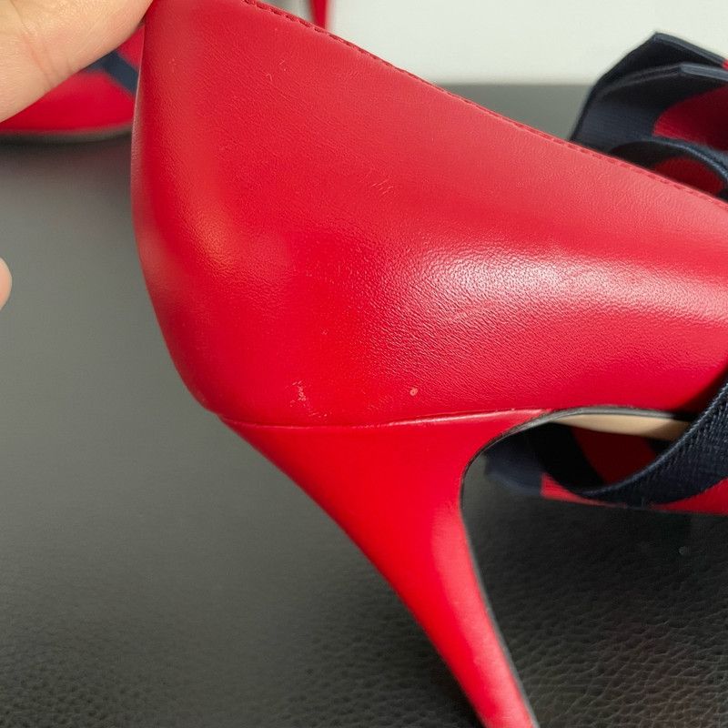 Gucci Gucci Red Leather High Heel Shoes for Women 0079 Size US 5 / IT 35 - 17 Thumbnail