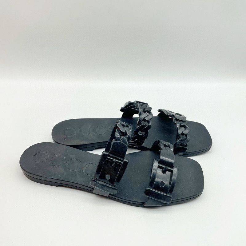 Gucci Gucci Minimalist Black Rubber Slide Sandals 0079 Size US 5 / IT 35 - 4 Thumbnail