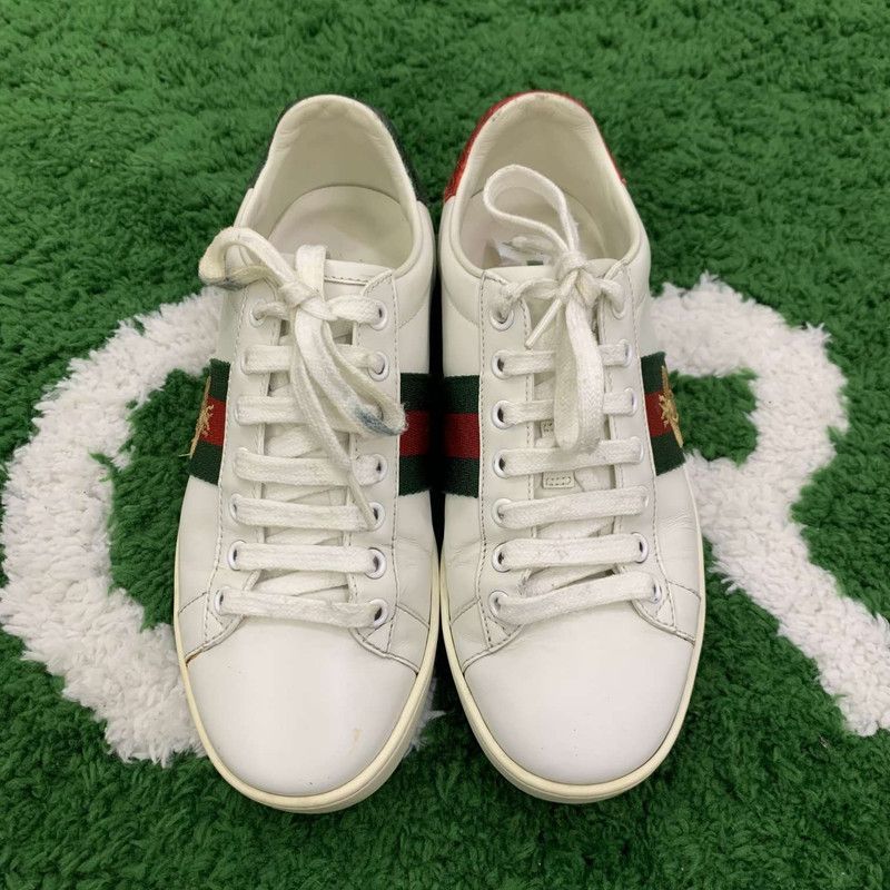 Gucci Gucci White Leather Ace Bee Sneakers 0079 Size US 6 / IT 36 - 2 Thumbnail