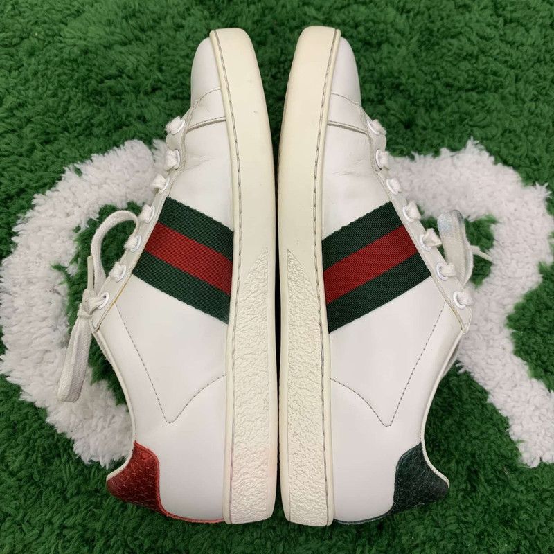 Gucci Gucci White Leather Ace Bee Sneakers 0079 Size US 6 / IT 36 - 8 Thumbnail