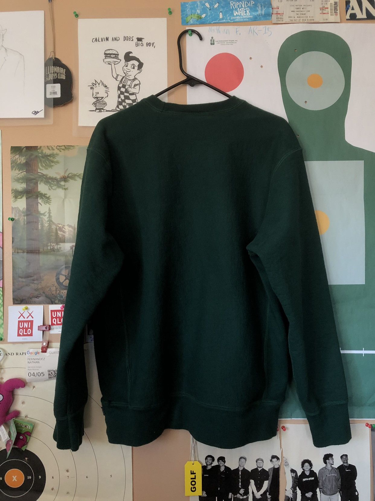 Supreme Supreme Box Logo Crewneck Dark Green FW18 Grailed