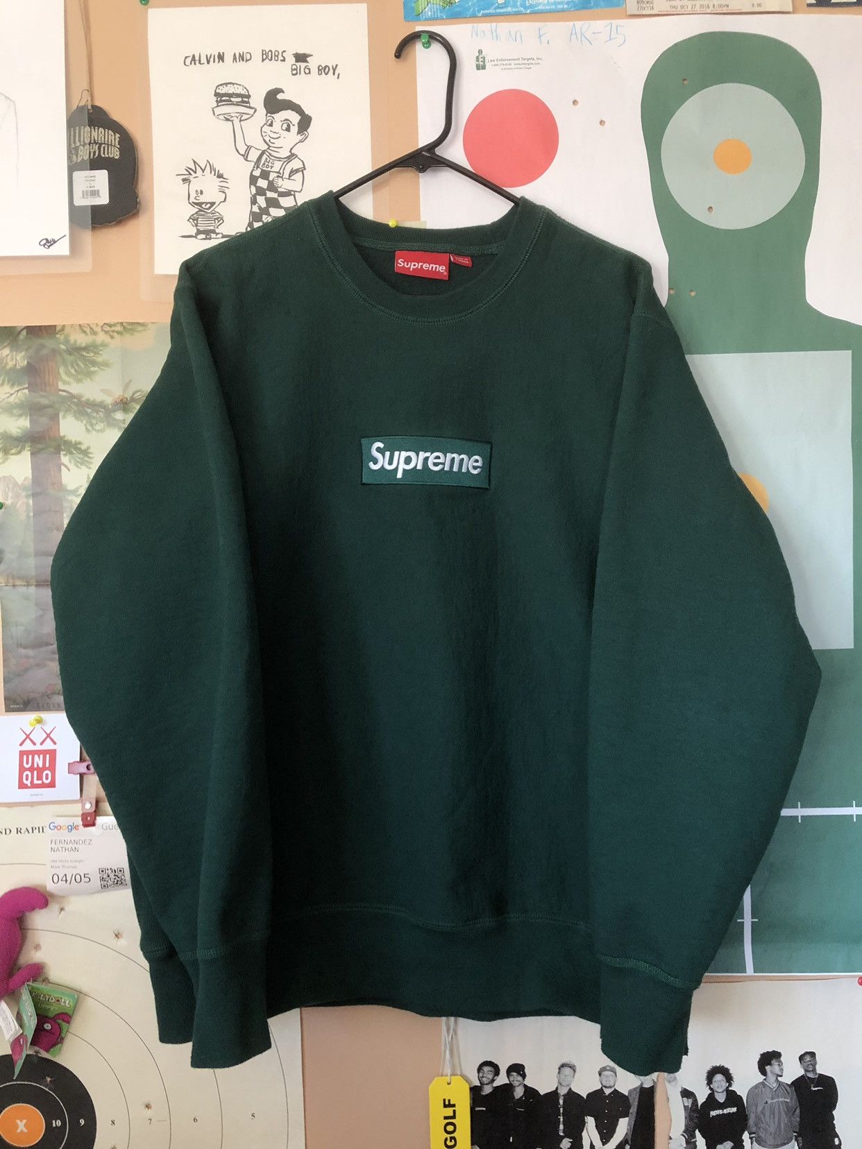 Supreme box logo crewneck green outlet