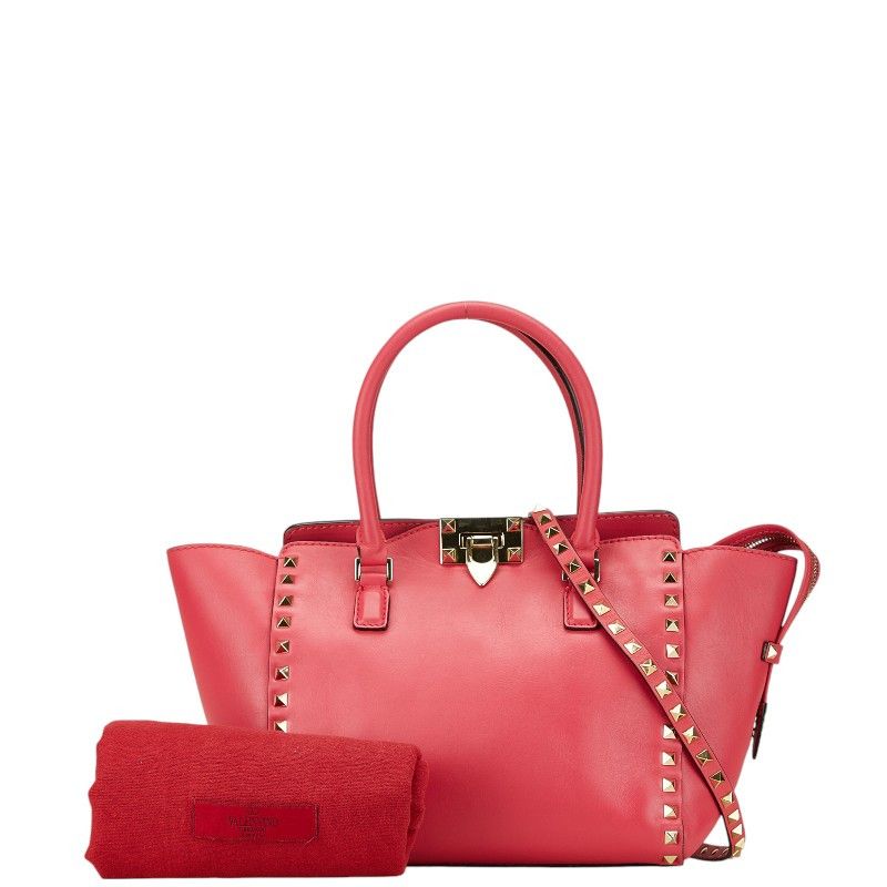 Valentino Valentino Roman Studs Leather 2way Bag Leather Shoulder Bag DUTY FREE for USA