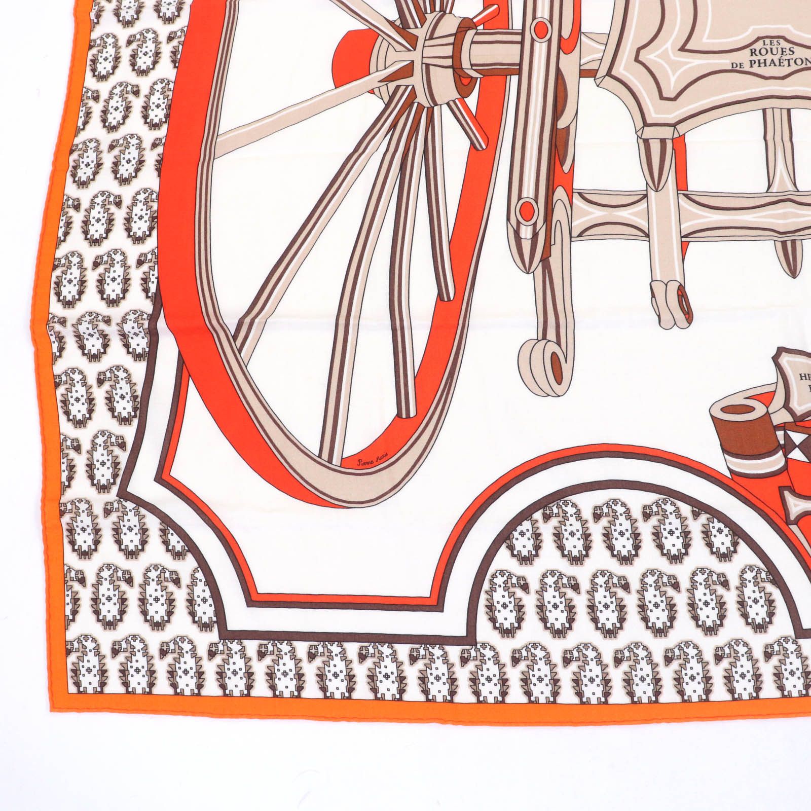 Hermes Hermes Hermes LES ROUES DE PHAETON Cashmere Scarf Natural Material Scarf DUTY FREE for USA Size ONE SIZE - 6 Thumbnail