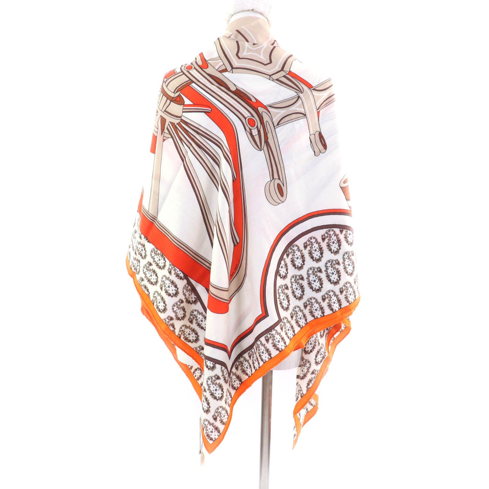 Hermes Hermes Hermes LES ROUES DE PHAETON Cashmere Scarf Natural Material Scarf DUTY FREE for USA Size ONE SIZE - 8 Thumbnail
