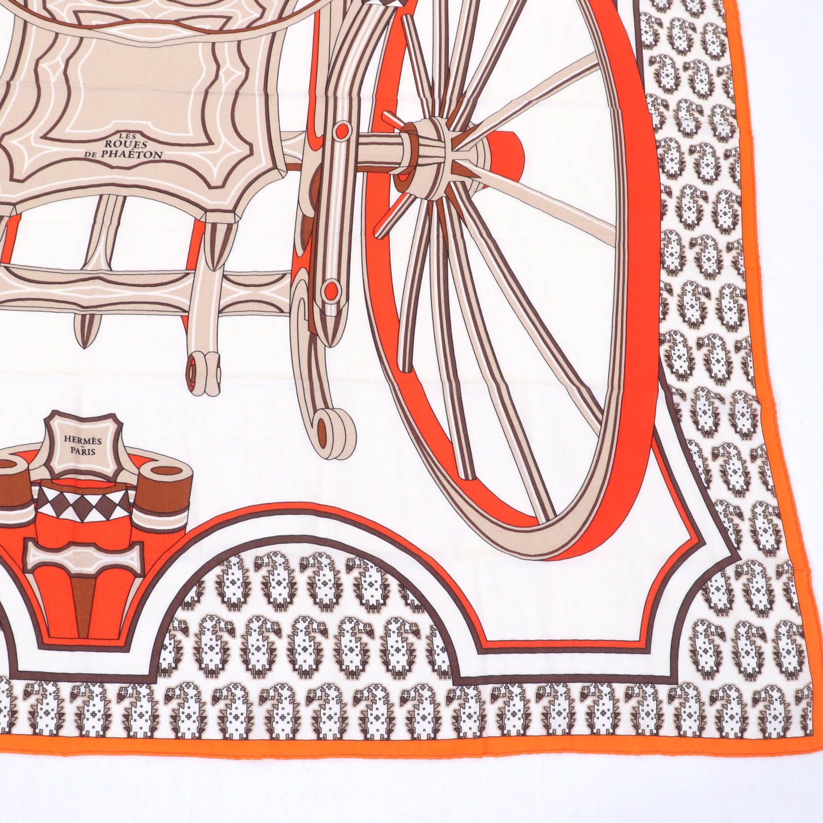 Hermes Hermes Hermes LES ROUES DE PHAETON Cashmere Scarf Natural Material Scarf DUTY FREE for USA Size ONE SIZE - 5 Thumbnail