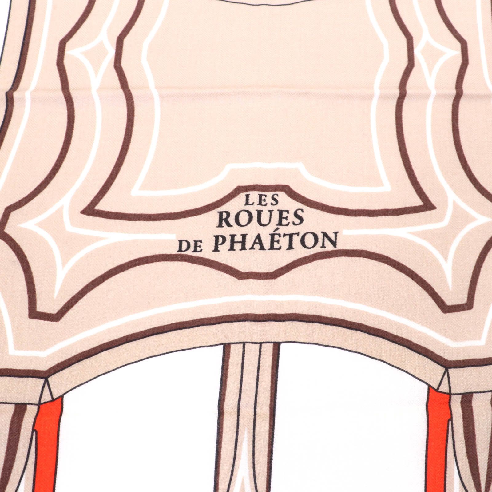 Hermes Hermes Hermes LES ROUES DE PHAETON Cashmere Scarf Natural Material Scarf DUTY FREE for USA Size ONE SIZE - 10 Thumbnail