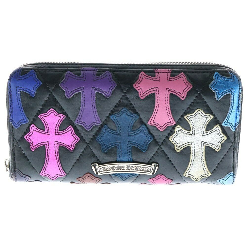 Chrome Hearts Rec F Zip Quilted Multi-patch Cemetery Cross Leather