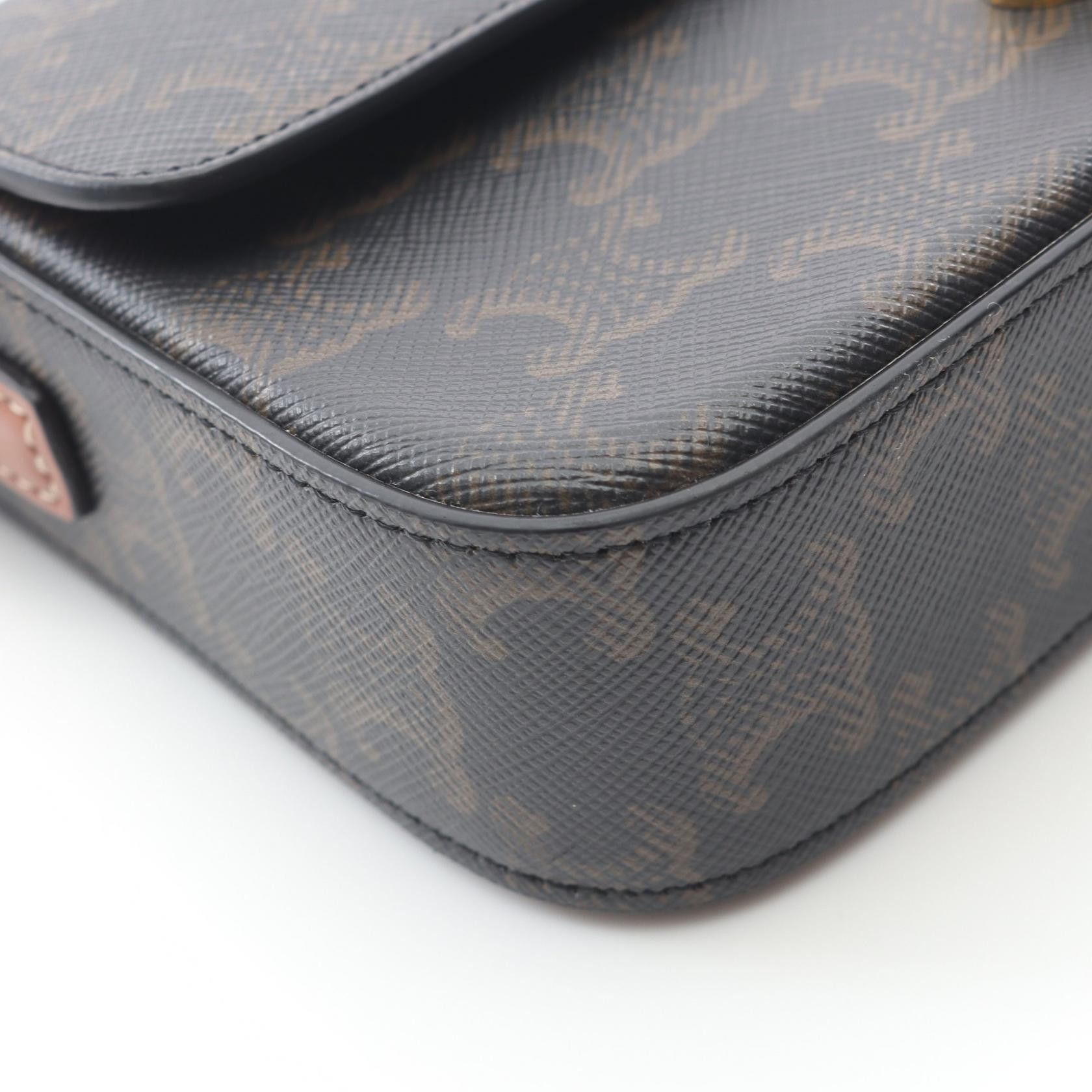 Celine Celine Celine Claude Triomphe PVC Coated Canvas Leather Shoulder Bag Canvas Shoulder Bag 194142 Size ONE SIZE - 8 Thumbnail