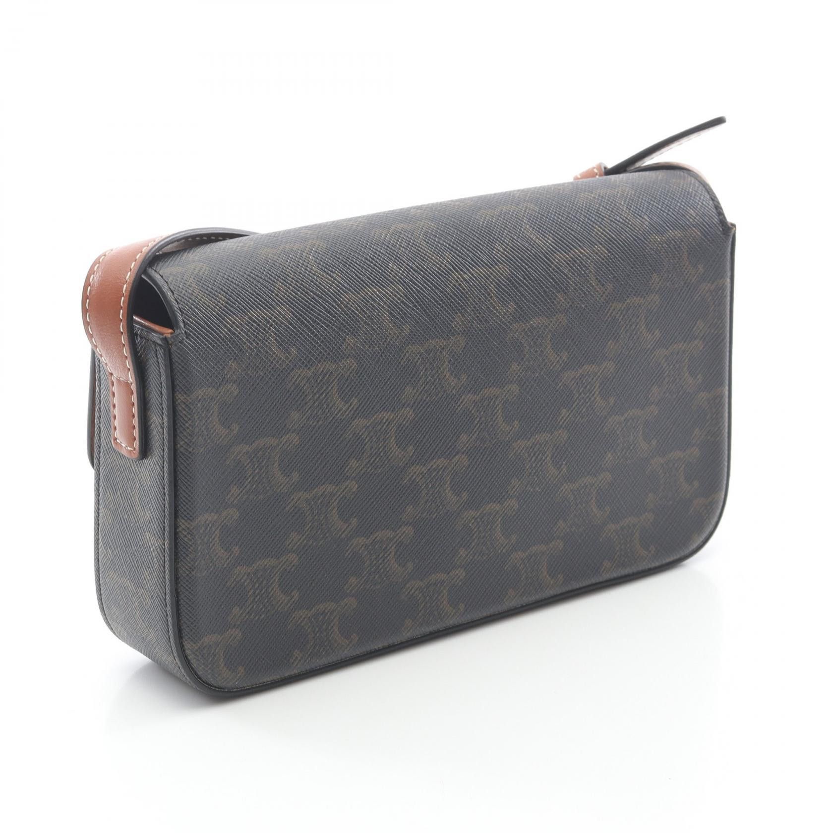 Celine Celine Celine Claude Triomphe PVC Coated Canvas Leather Shoulder Bag Canvas Shoulder Bag 194142 Size ONE SIZE - 2 Thumbnail