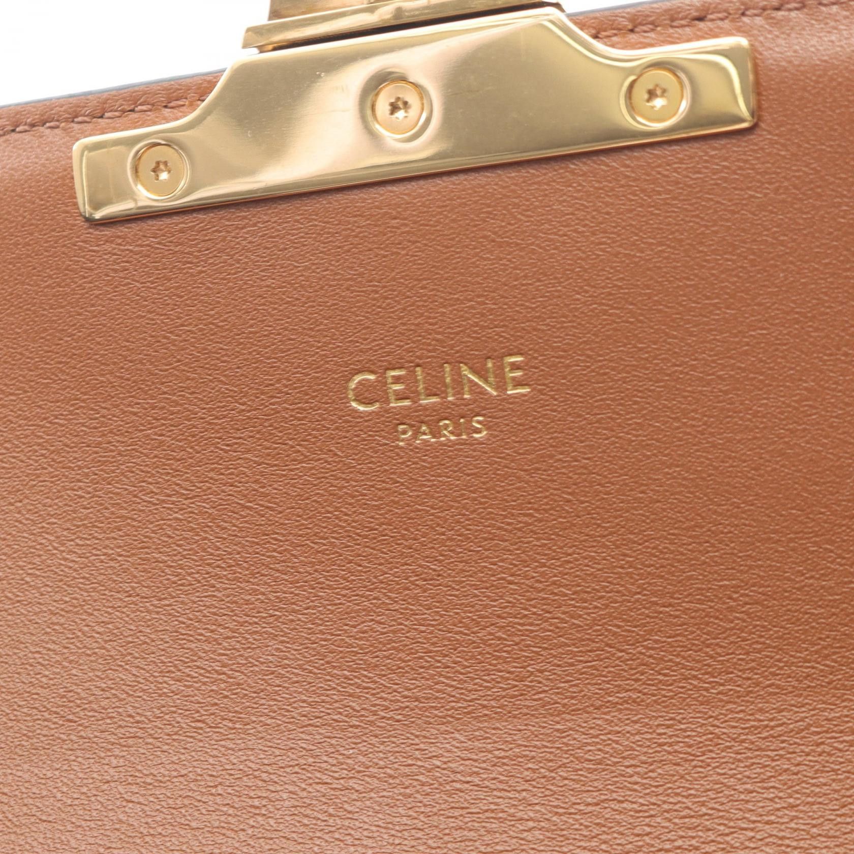 Celine Celine Celine Claude Triomphe PVC Coated Canvas Leather Shoulder Bag Canvas Shoulder Bag 194142 Size ONE SIZE - 4 Thumbnail