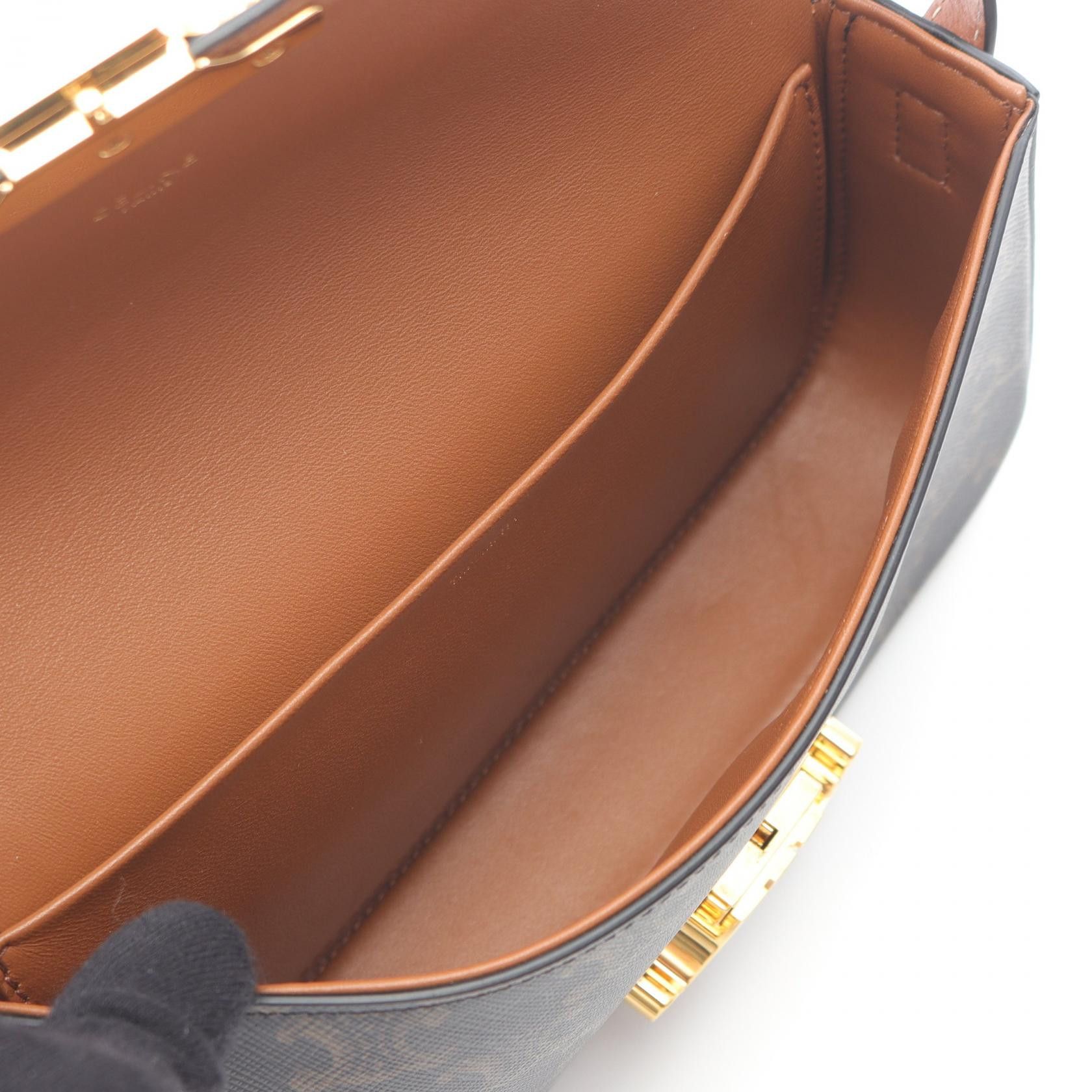 Celine Celine Celine Claude Triomphe PVC Coated Canvas Leather Shoulder Bag Canvas Shoulder Bag 194142 Size ONE SIZE - 3 Thumbnail