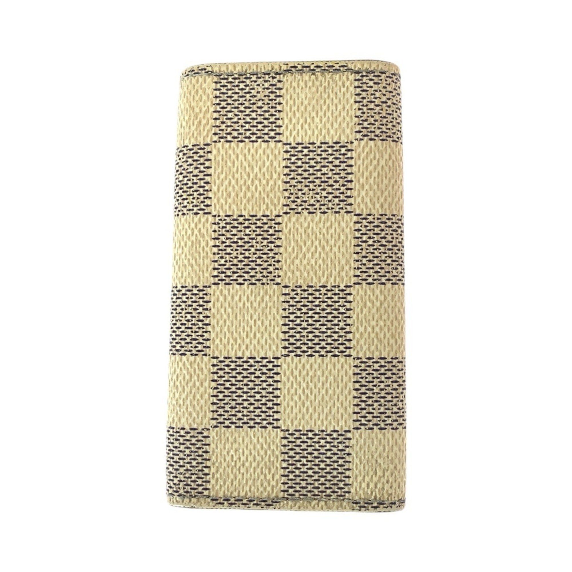 Louis Vuitton LOUIS VUITTON Damier Azur Multicle 4 Key Case, White/Grey with Gold Hardware, N60386, 4-Ring Case for Women Size ONE SIZE - 2 Thumbnail