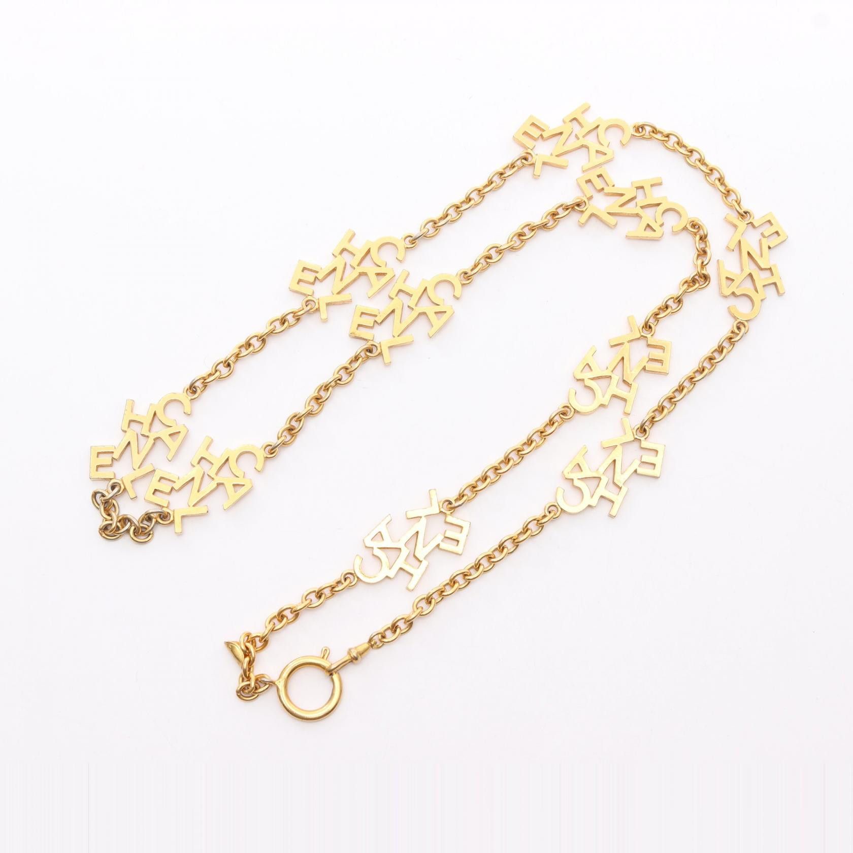 Chanel Chanel Chanel CHANEL Logo Necklace Necklace Metal Necklace Size ONE SIZE - 2 Thumbnail