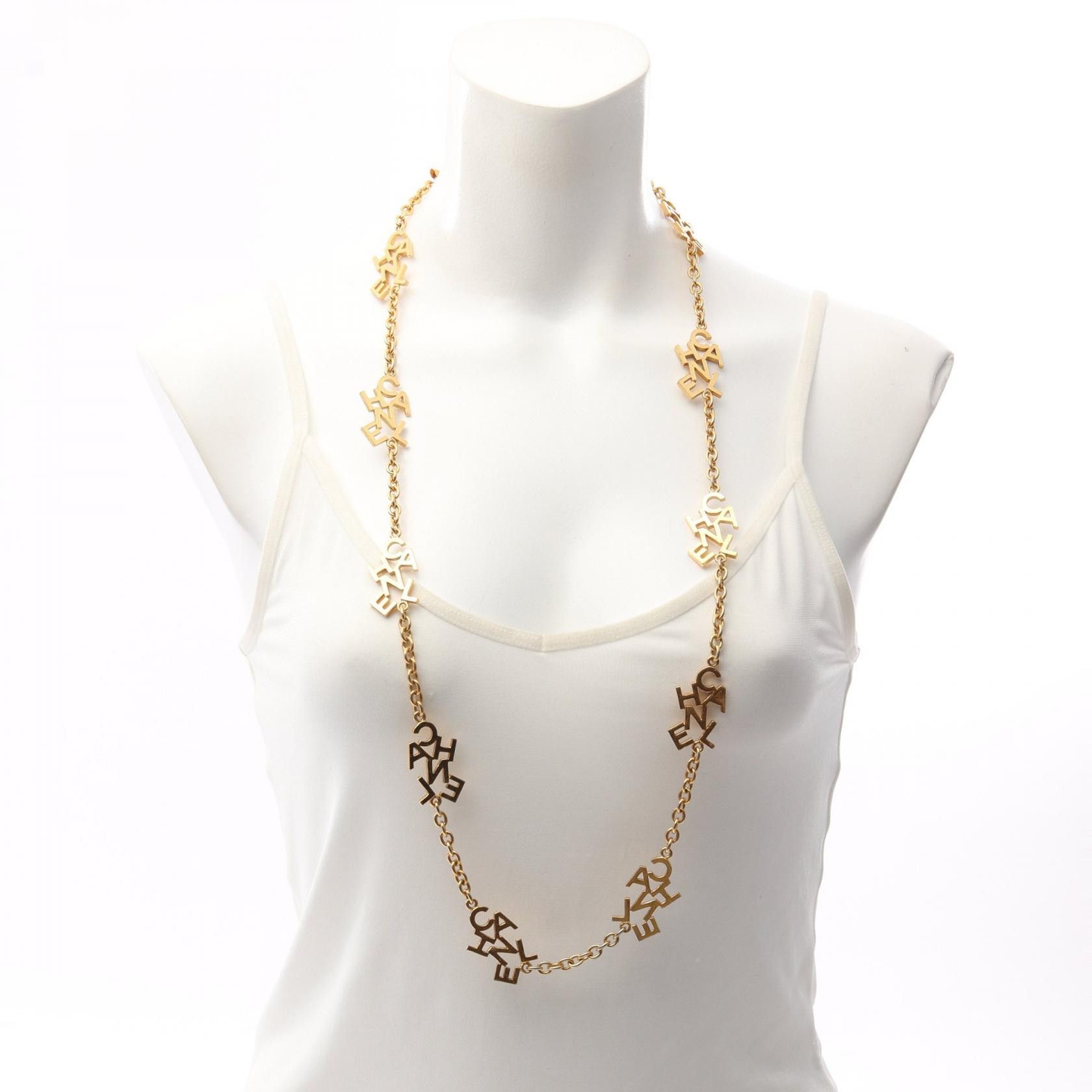 Chanel Chanel Chanel CHANEL Logo Necklace Necklace Metal Necklace Size ONE SIZE - 5 Thumbnail