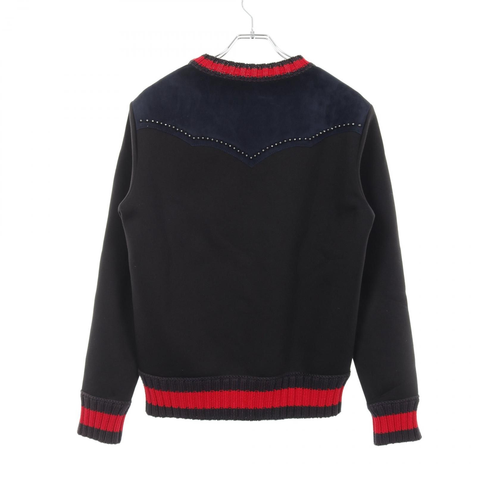 Gucci Gucci Gucci Web Stripe Cotton Suede Top Cotton Sweatshirts & Hoodies 440151 Size ONE SIZE - 2 Thumbnail