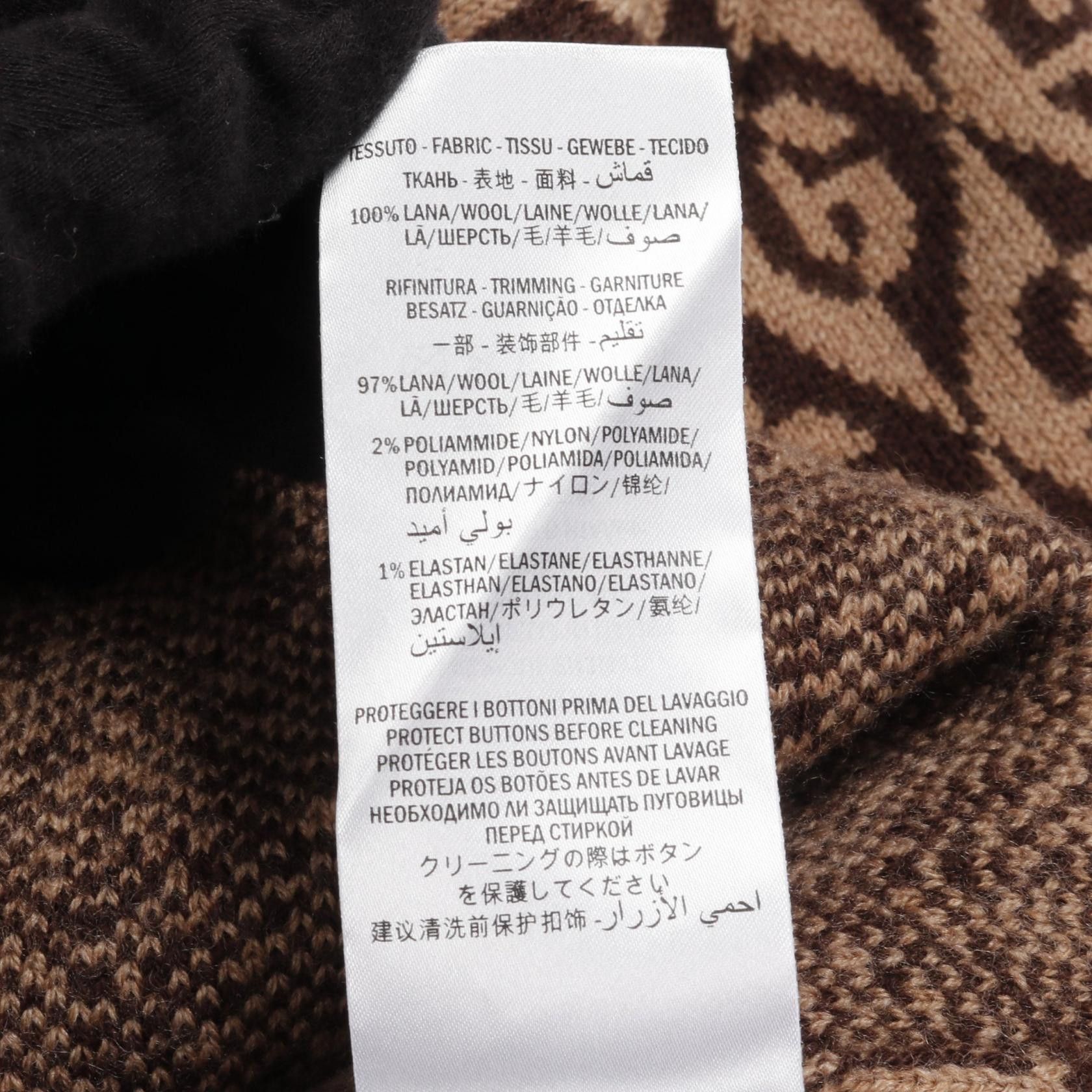 Gucci Gucci Gucci G RAMBUS Wool Cardigan Natural Material Tops 595511 Size ONE SIZE - 4 Thumbnail