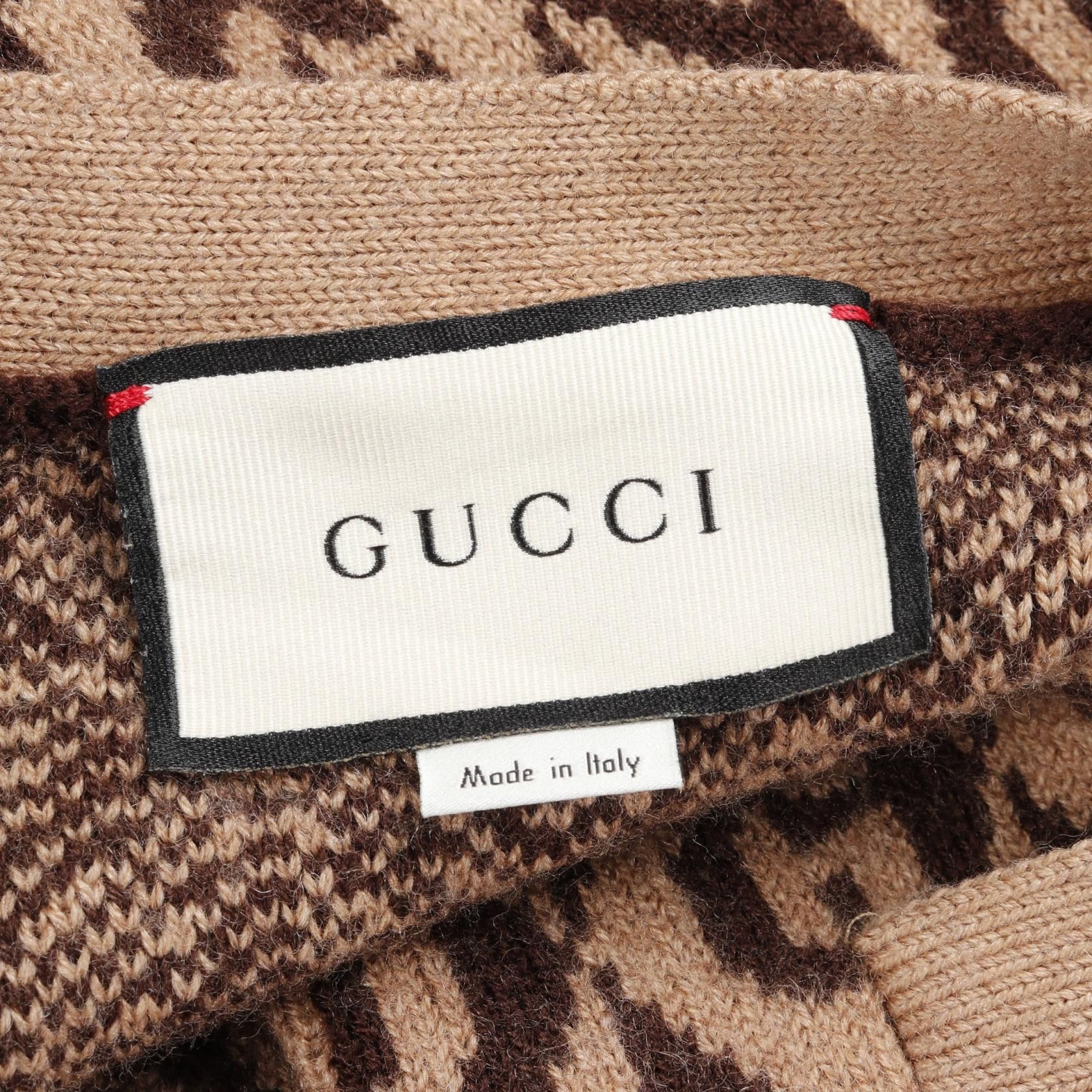 Gucci Gucci Gucci G RAMBUS Wool Cardigan Natural Material Tops 595511 Size ONE SIZE - 3 Thumbnail
