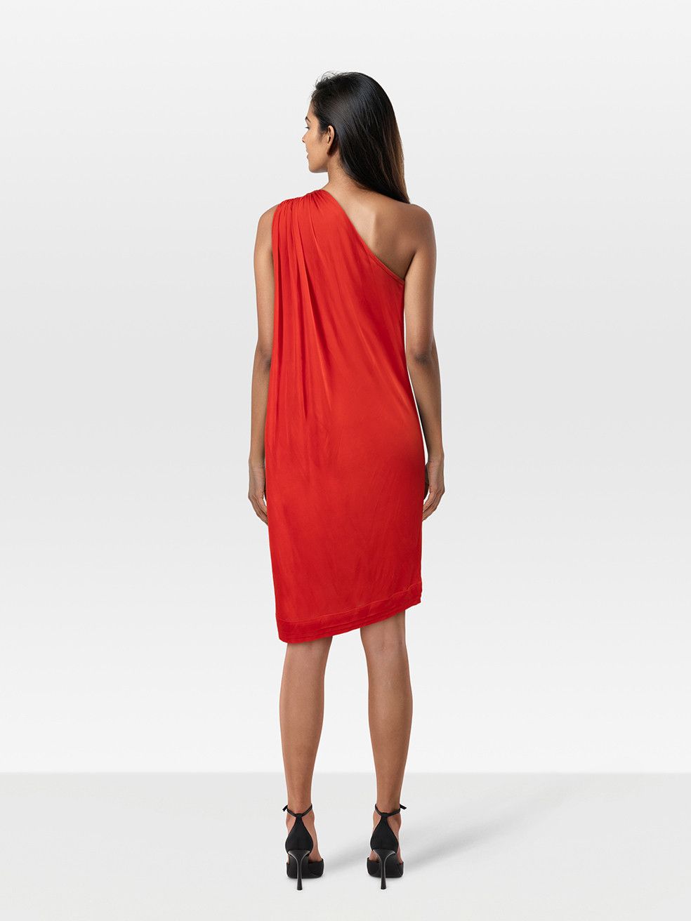 Roberto Cavalli Red One Shoulder Drape Dress Size M / US 6-8 / IT 42-44 - 2 Thumbnail