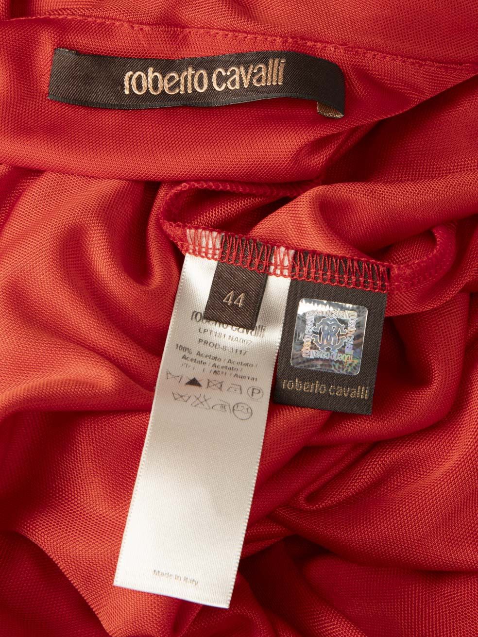 Roberto Cavalli Red One Shoulder Drape Dress Size M / US 6-8 / IT 42-44 - 13 Thumbnail