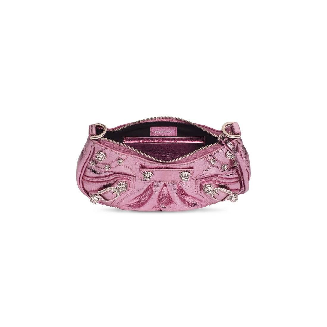 Balenciaga metallic agneau arena crystal le cagole mini bag with chain metallized pink Size ONE SIZE - 4 Thumbnail