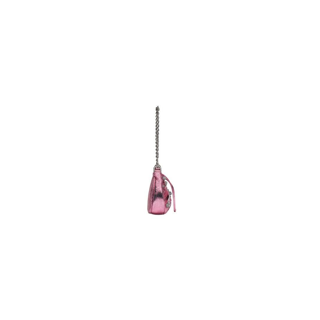 Balenciaga metallic agneau arena crystal le cagole mini bag with chain metallized pink Size ONE SIZE - 2 Thumbnail