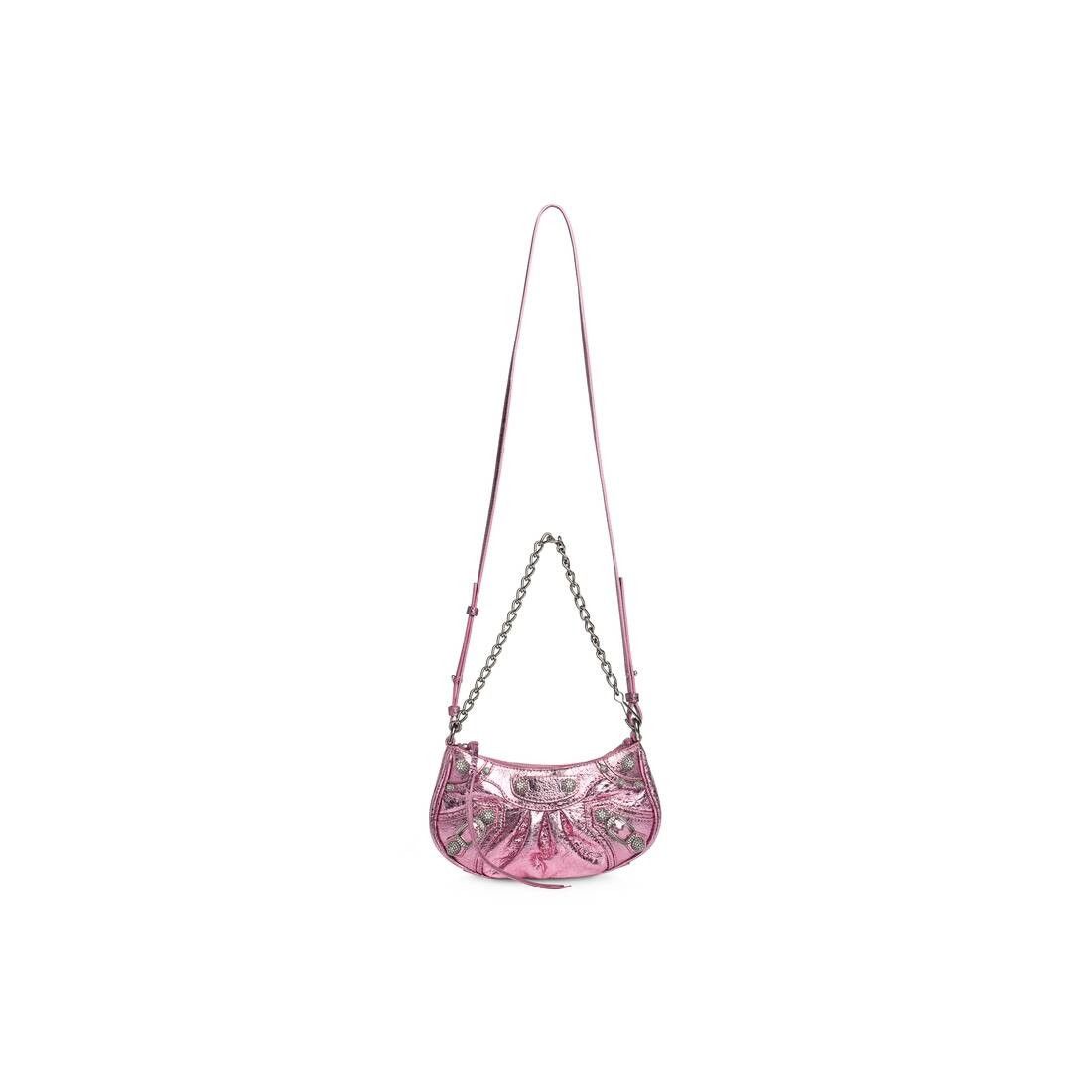 Balenciaga metallic agneau arena crystal le cagole mini bag with chain metallized pink Size ONE SIZE - 5 Thumbnail