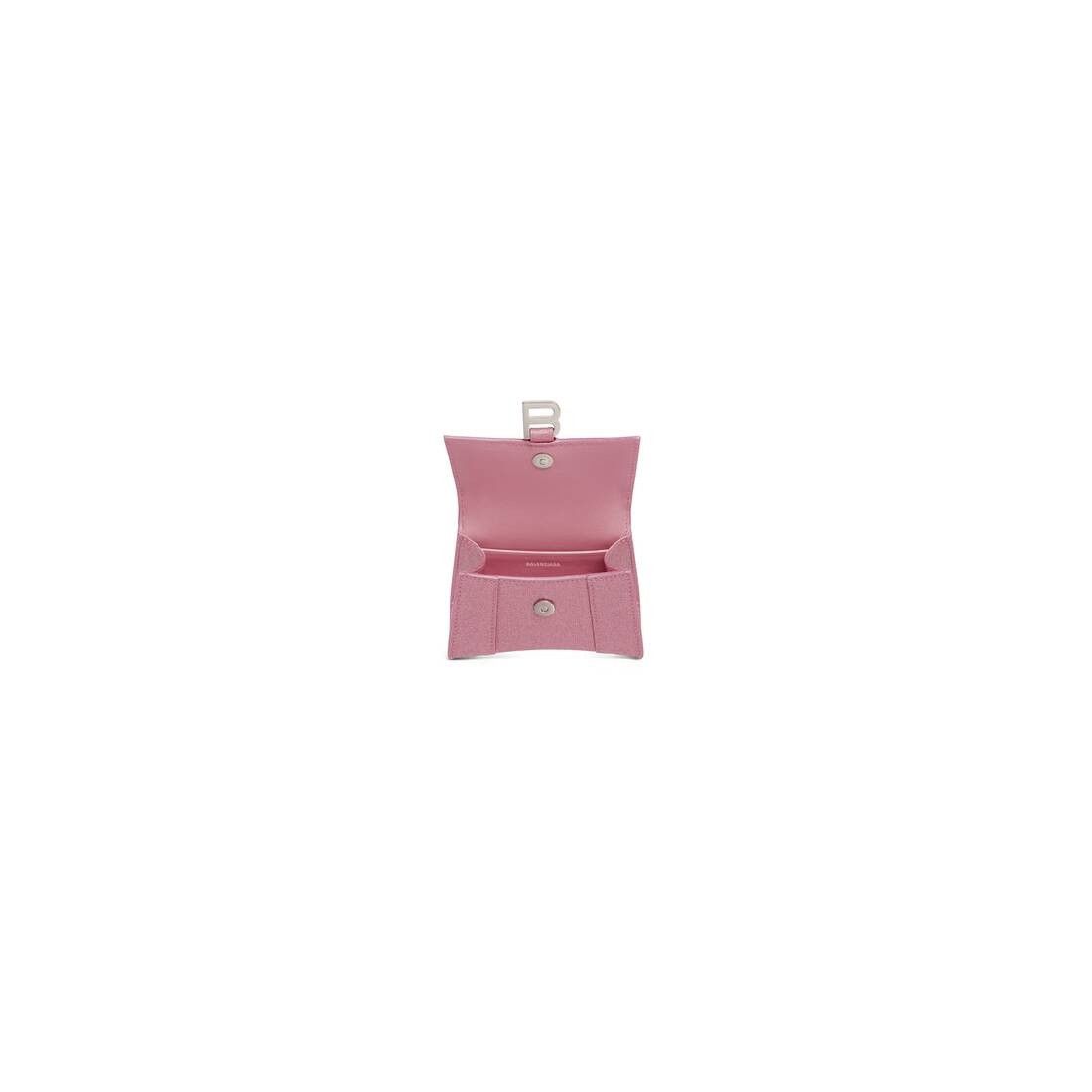 Balenciaga glitter fabric hourglass top handle bag xs sweet pink Size ONE SIZE - 5 Thumbnail