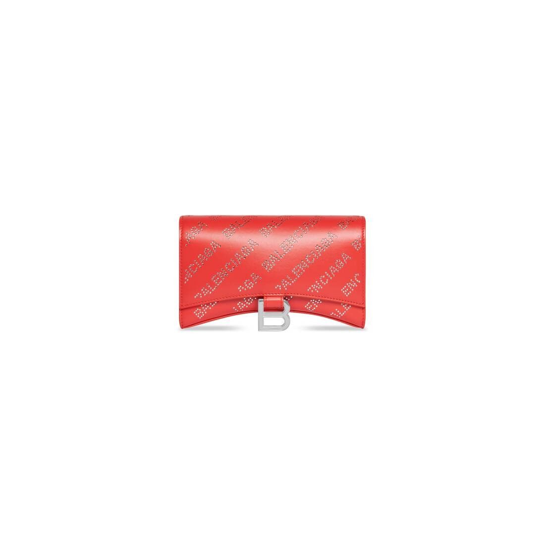 Balenciaga hourglass wallet on chain and rhinestones red Size ONE SIZE - 6 Thumbnail