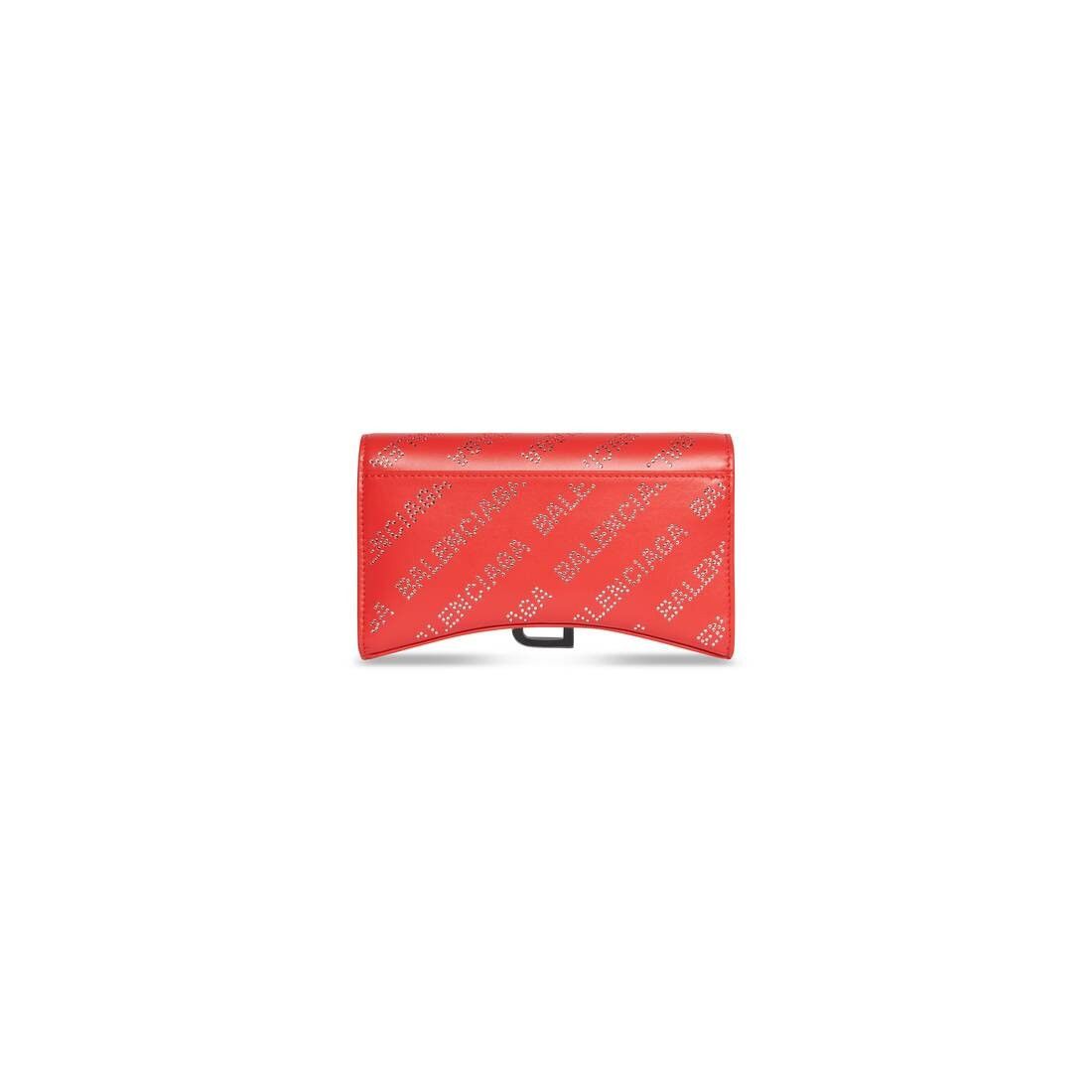 Balenciaga hourglass wallet on chain and rhinestones red Size ONE SIZE - 4 Thumbnail