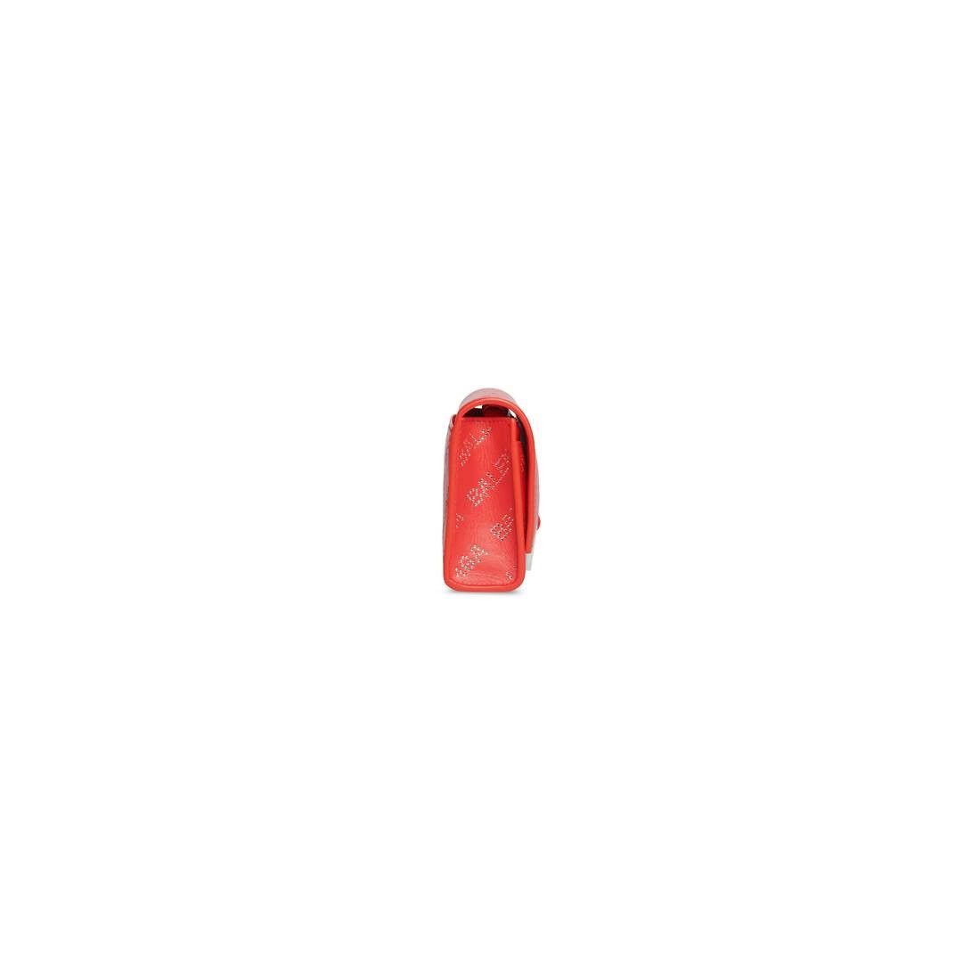 Balenciaga hourglass wallet on chain and rhinestones red Size ONE SIZE - 3 Thumbnail
