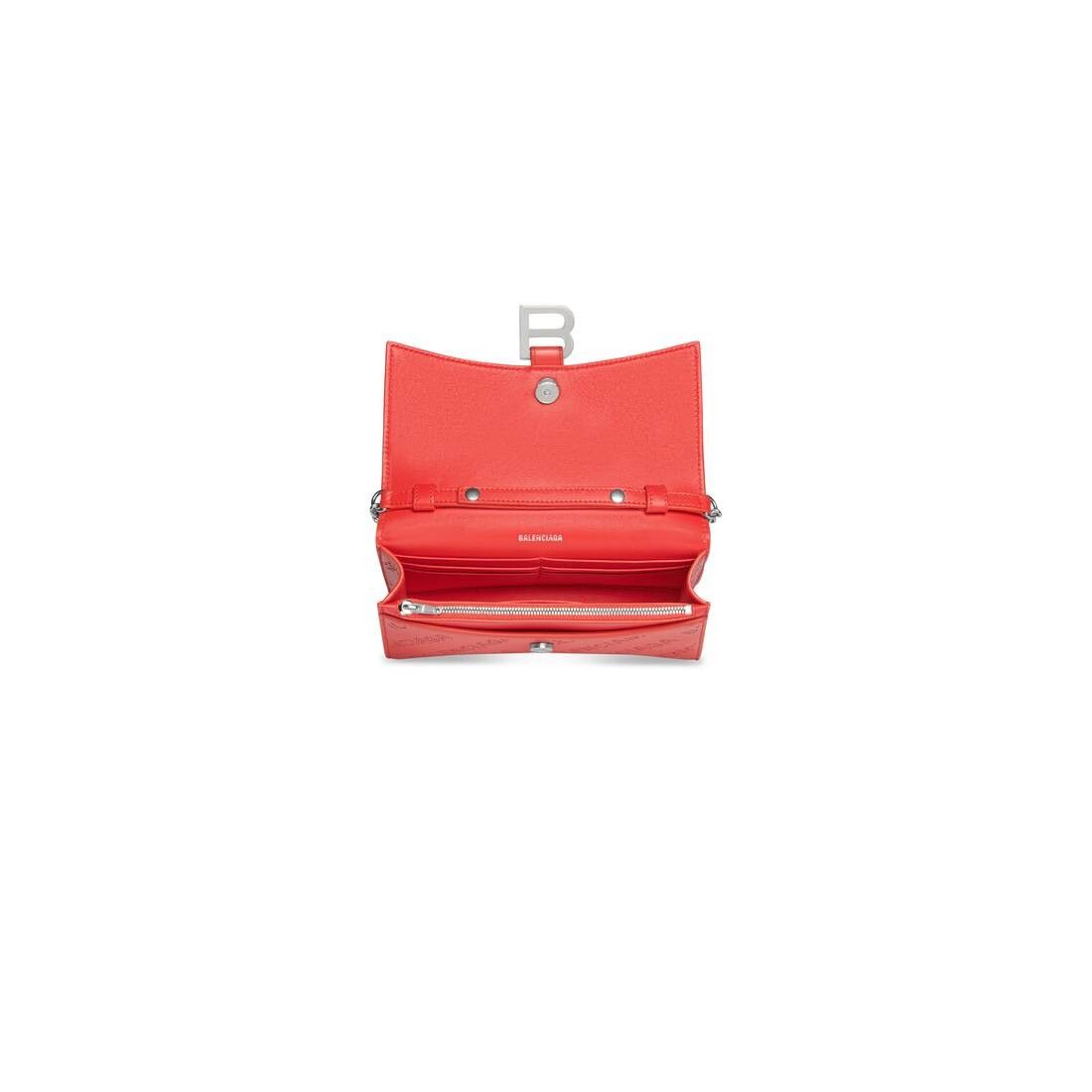 Balenciaga hourglass wallet on chain and rhinestones red Size ONE SIZE - 5 Thumbnail