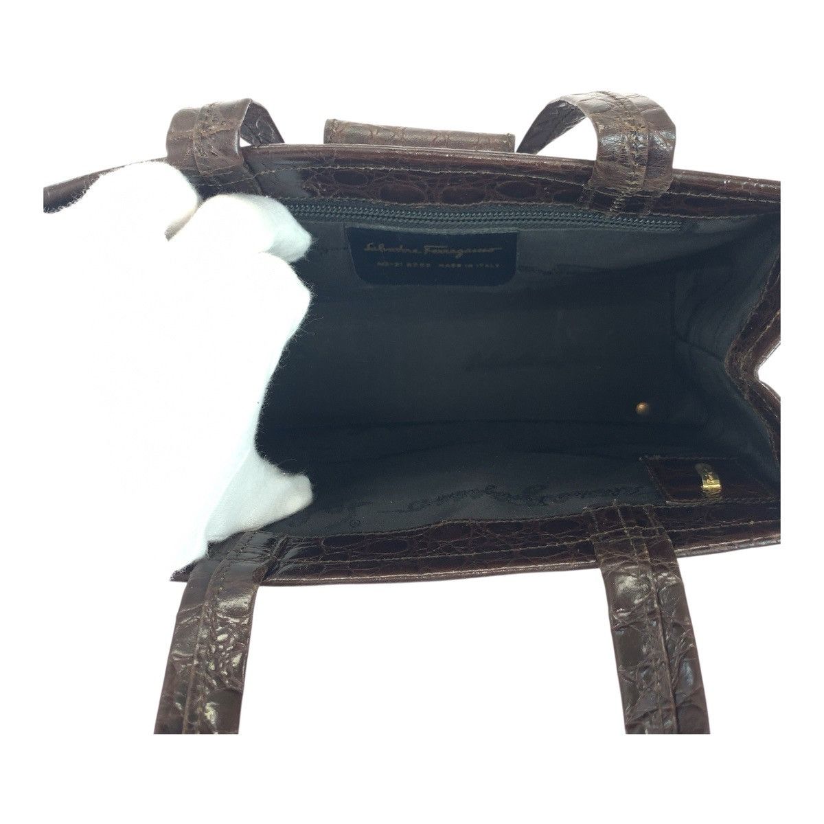 Salvatore Ferragamo Salvatore Ferragamo Salvatore Ferragamo Embossed Leather Handbag Leather Tote Bag AQ-218252 DUTY FREE for USA Size ONE SIZE - 9 Thumbnail
