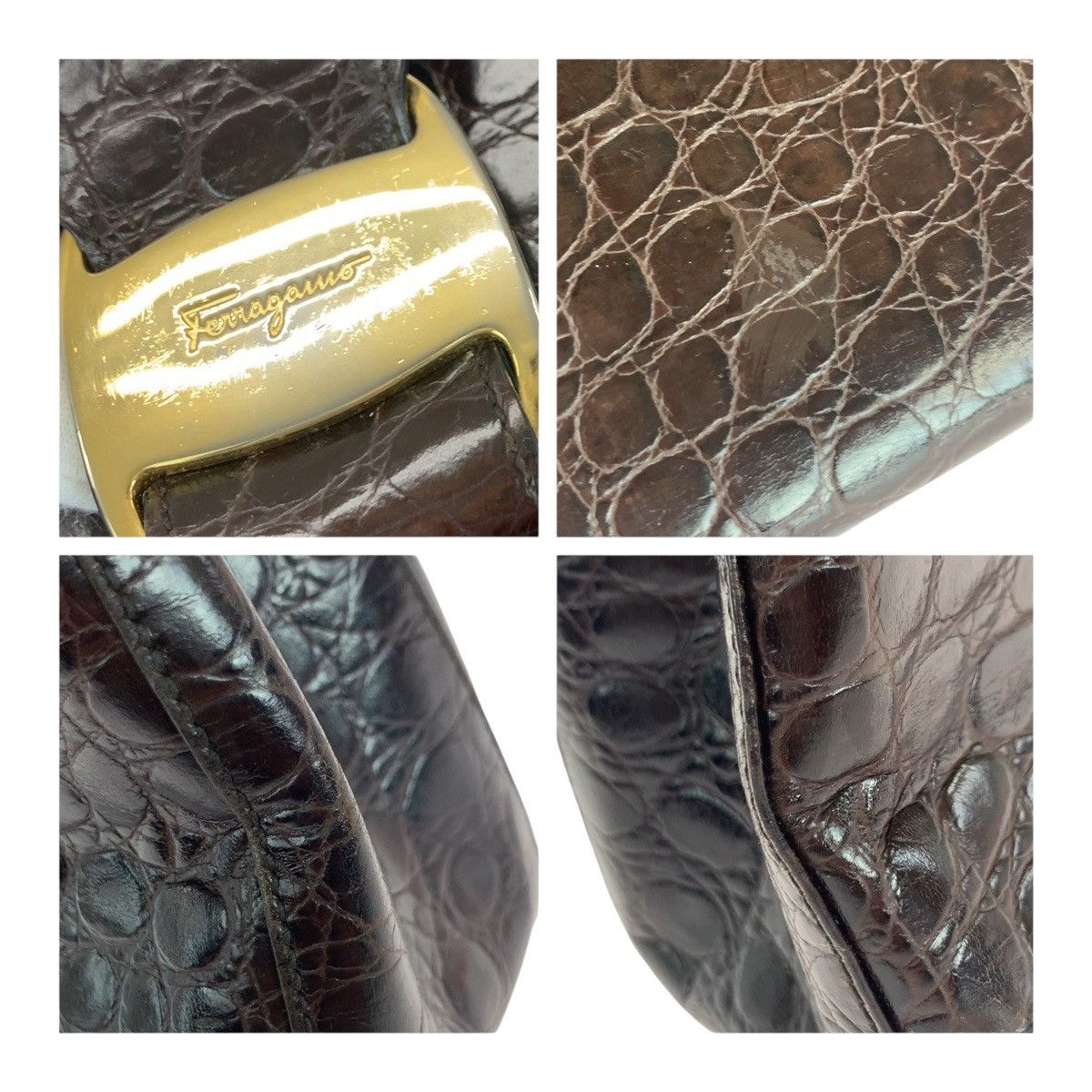 Salvatore Ferragamo Salvatore Ferragamo Salvatore Ferragamo Embossed Leather Handbag Leather Tote Bag AQ-218252 DUTY FREE for USA Size ONE SIZE - 6 Thumbnail