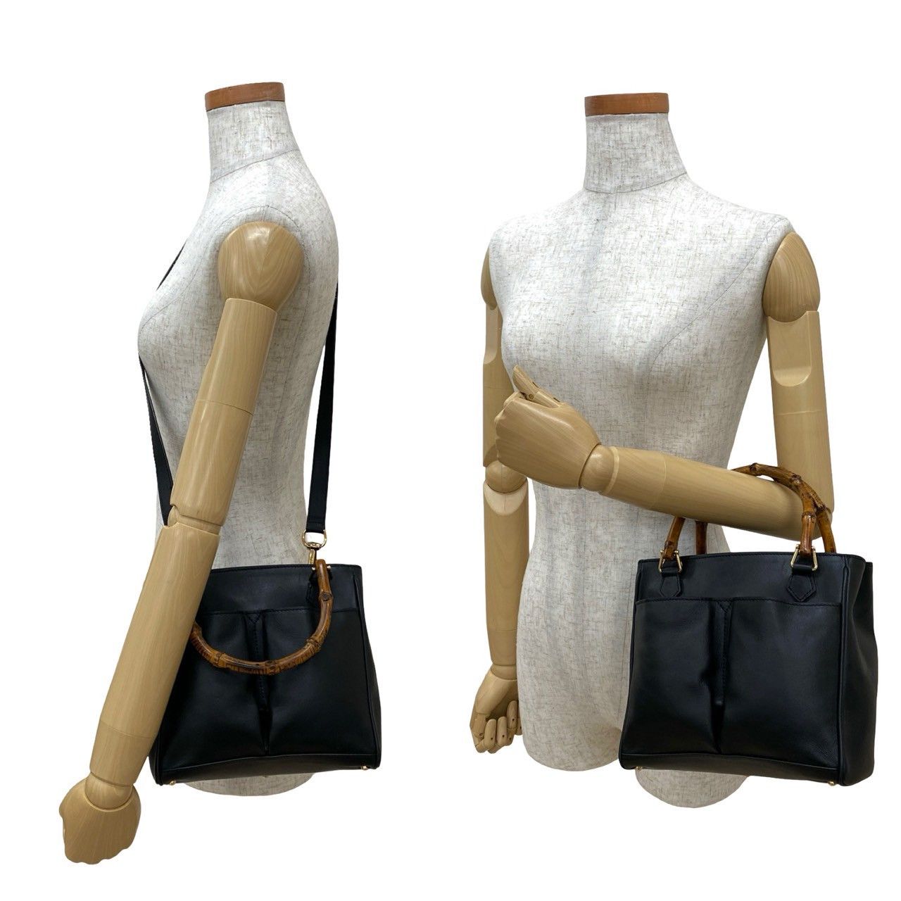Gucci Gucci Gucci Bamboo Leather 2way Handbag Leather Shoulder Bag Size ONE SIZE - 3 Thumbnail