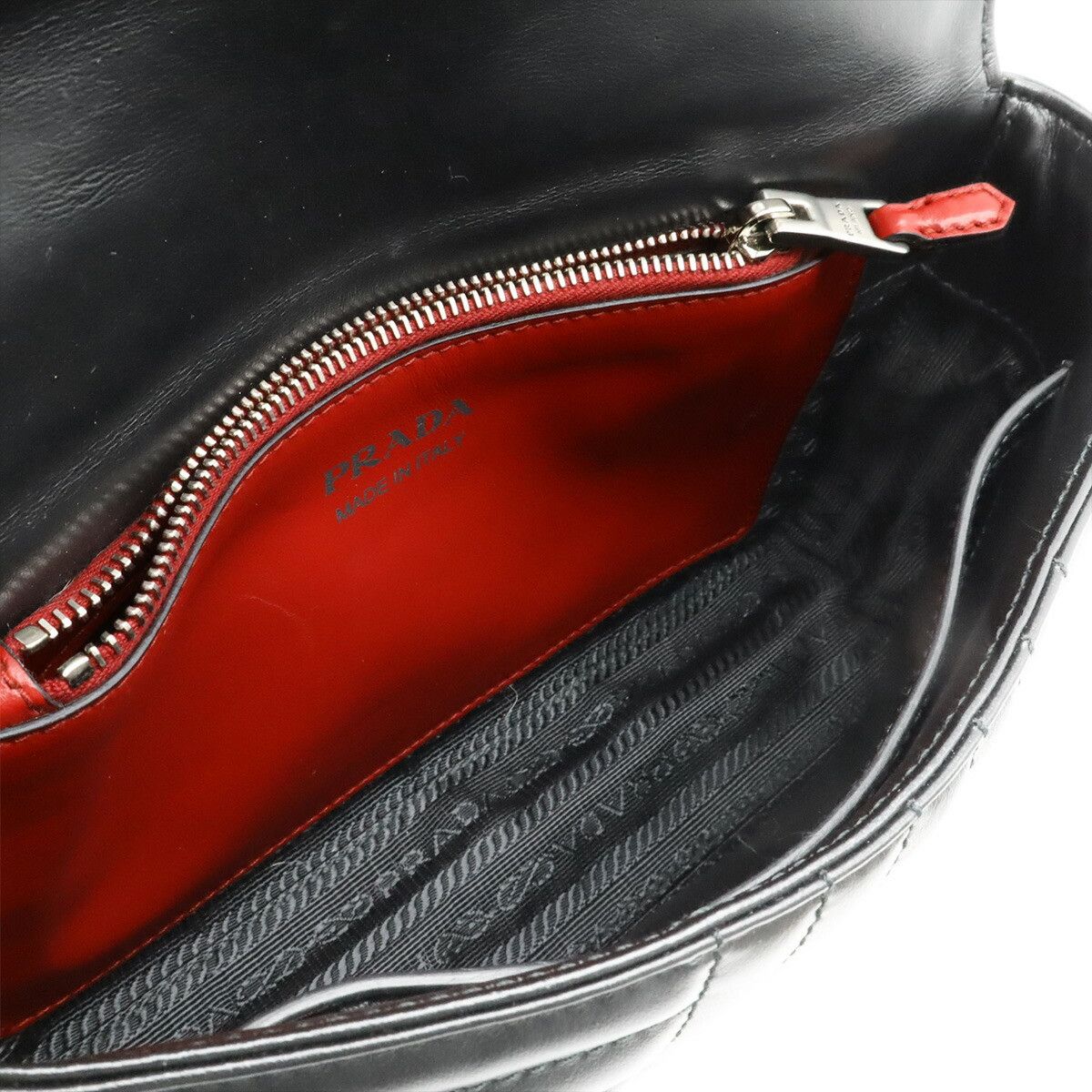Prada Prada Prada Diagramme Soft Calf Shoulder Bag Leather Shoulder Bag 1BD107 Size ONE SIZE - 6 Thumbnail