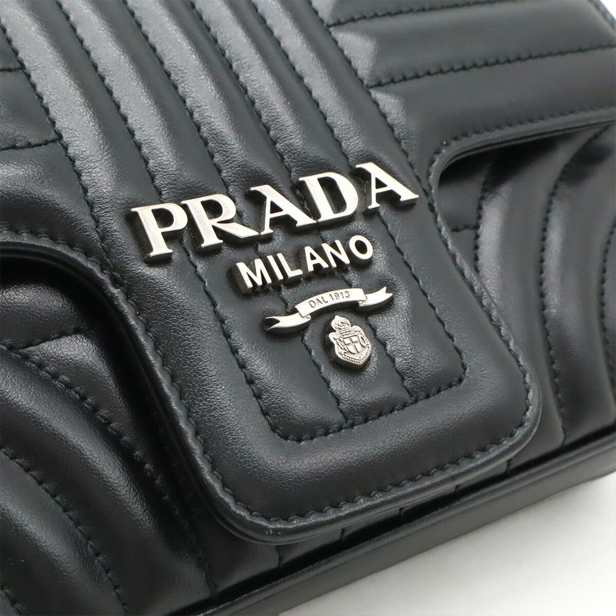 Prada Prada Prada Diagramme Soft Calf Shoulder Bag Leather Shoulder Bag 1BD107 Size ONE SIZE - 7 Thumbnail