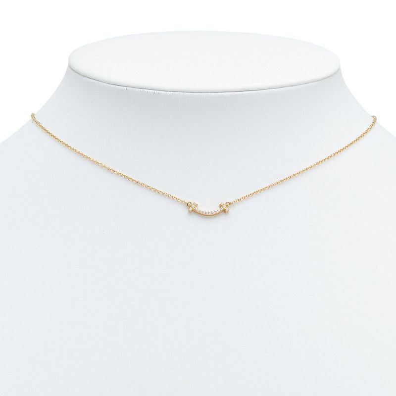 Tiffany & Co. Tiffany & Co. Tiffany T Smile Au750 Diamond Necklace Crocodile skin Necklace DUTY FREE for USA Size ONE SIZE - 8 Thumbnail