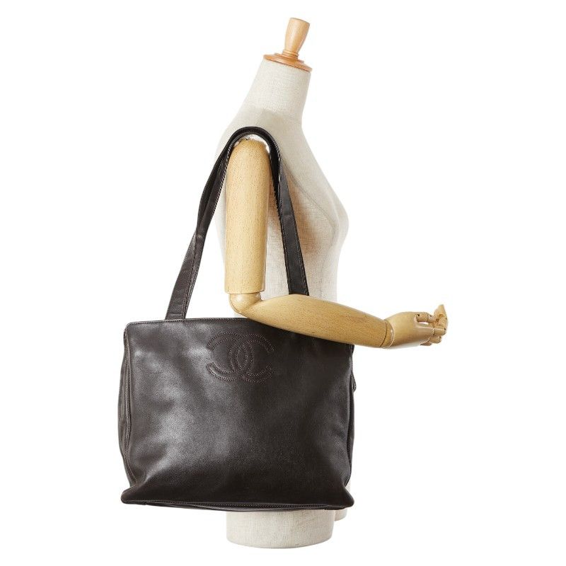 Chanel Chanel Chanel Coco Mark Lambskin Tote Bag Leather Tote Bag Size ONE SIZE - 12 Thumbnail